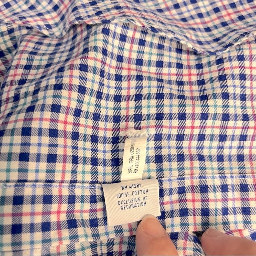 Imperfect Polo Ralph Lauren Plaid Men's Shirt 100% cotton 2XB Big long‎ sleeved - Picture 11 of 13